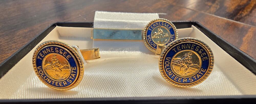 Tennessee volunteer state vintage tie clip and cuff links